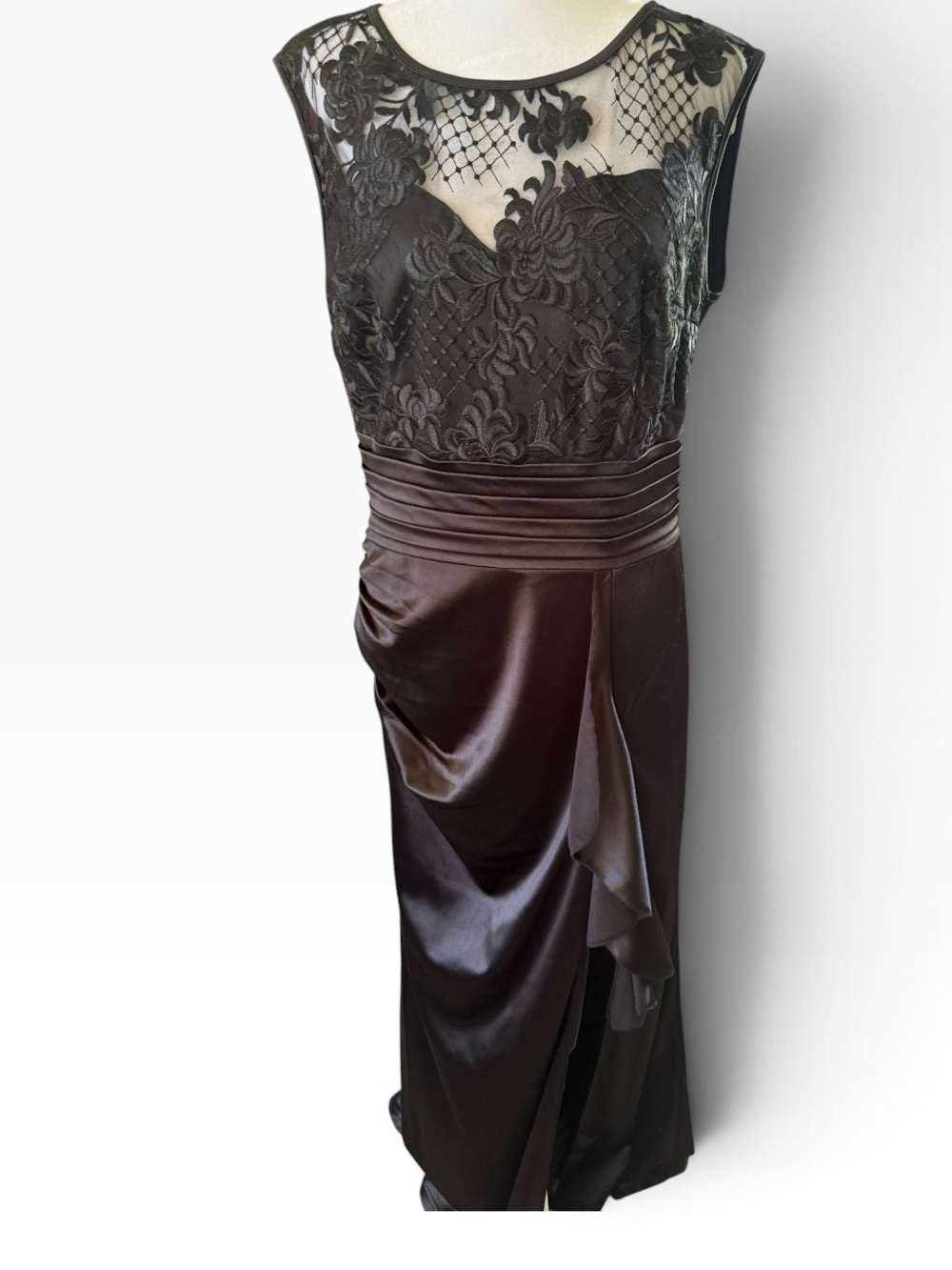 Women’s VFSHOW Elegant Black Lace Bodice Evening Dress NWT Size Large